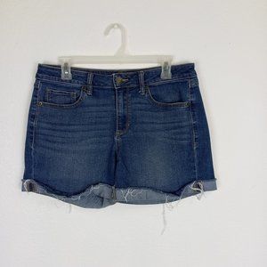 Sonoma Goods for Life Women's Jean Shorts Size 10 Mid Rise Cuff Hem Stretch Blue